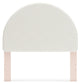 Wistenpine Full Upholstered Panel Headboard with Mirrored Dresser