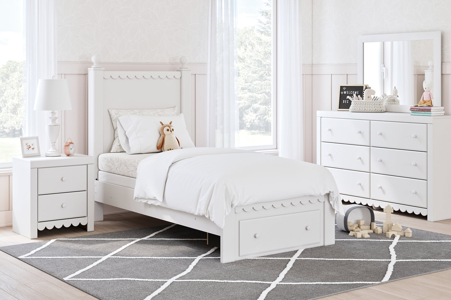 Mollviney Twin Panel Storage Bed with Dresser