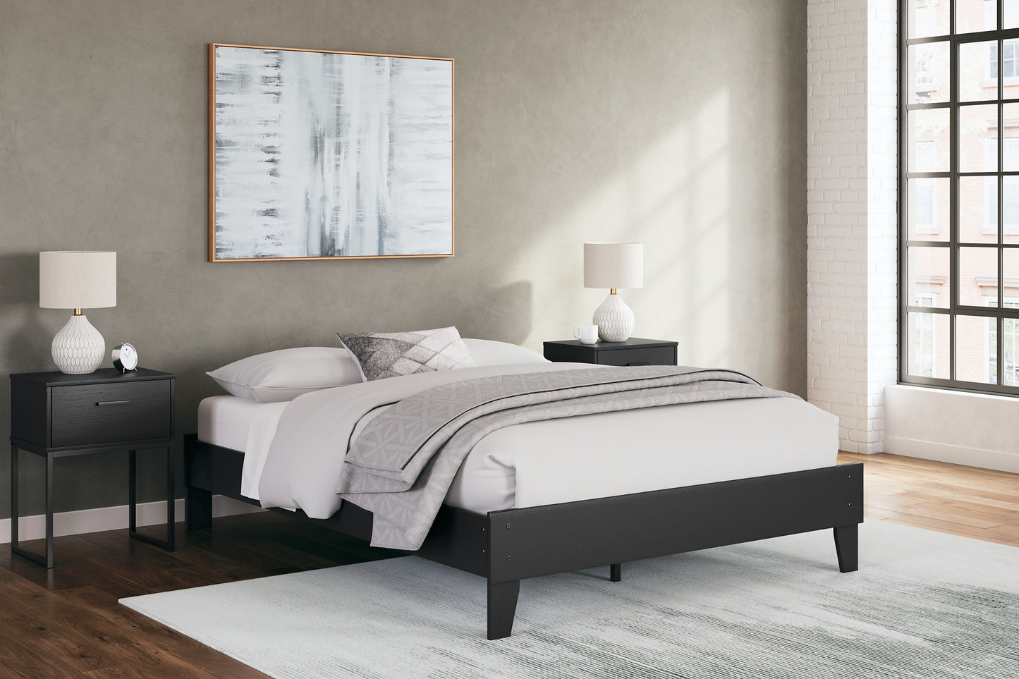 Socalle Queen Platform Bed with Dresser and Chest