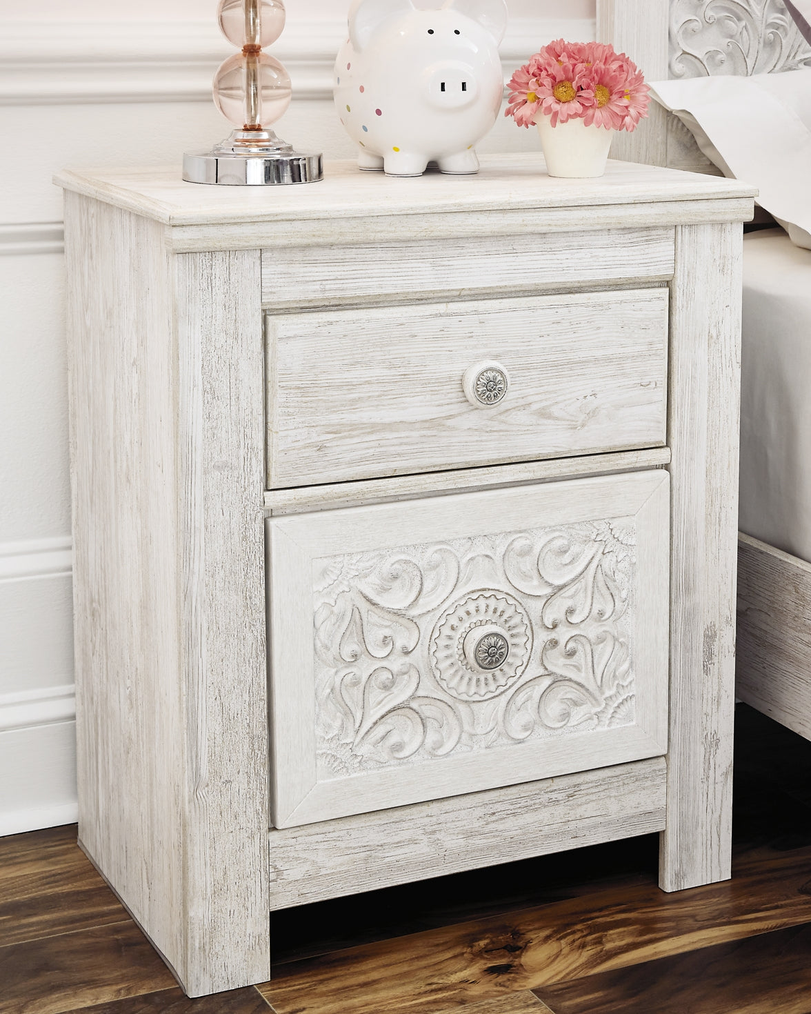 Paxberry Queen Panel Bed with Mirrored Dresser and Nightstand Southside Furniture